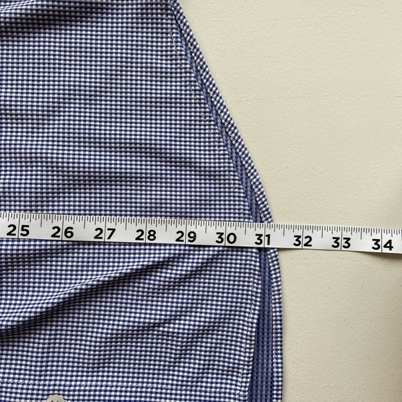 MIZZEN + MAIN Mens Shirt Button Up Lightweight Blue Check Sz L Trim Fit Stretch - Picture 7 of 7
